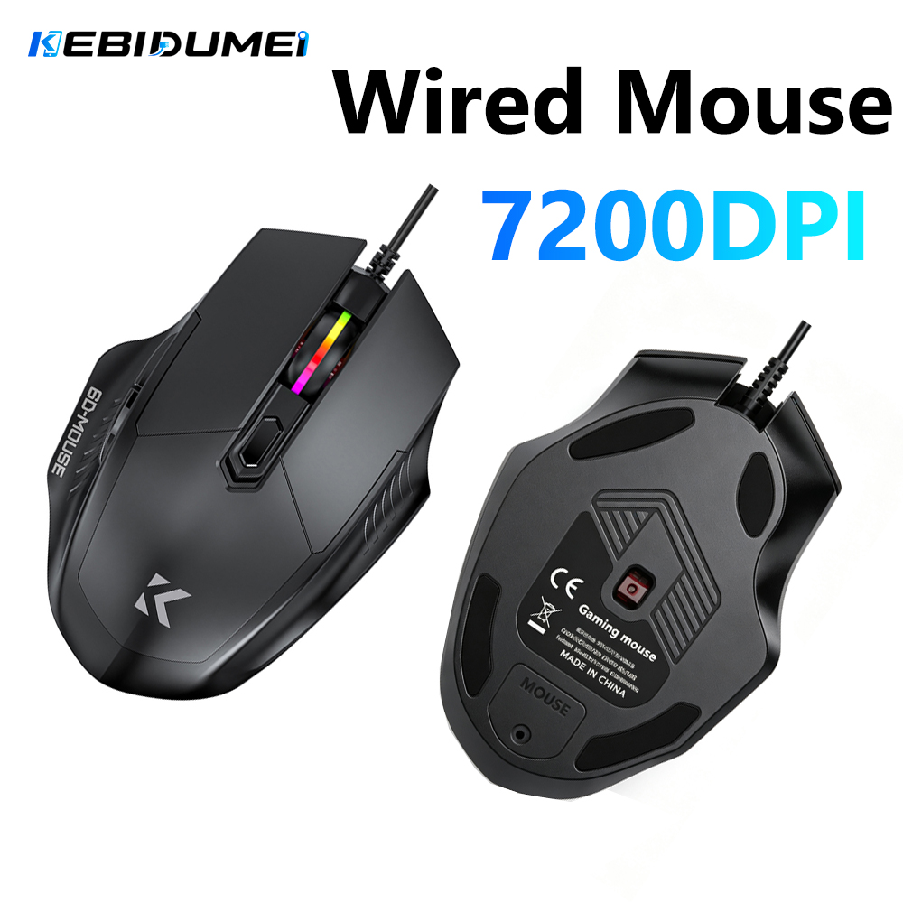 Laptop Accessories Rgb - KEBIDUMEI 7200 DPI Kablolu Fare 6